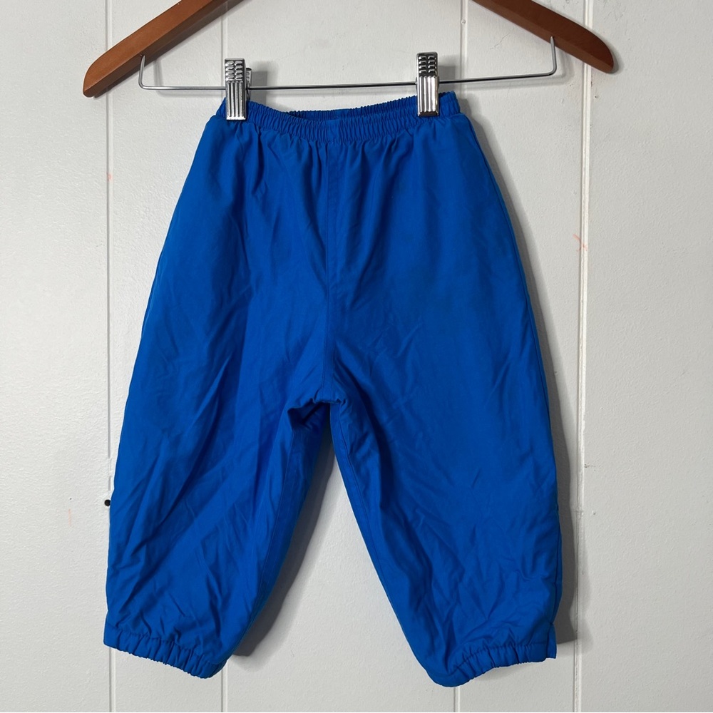 L.L. Bean Blue Nylon Fleece Lined Toddlers Snow Pants Size 18M - Picture 2 of 6